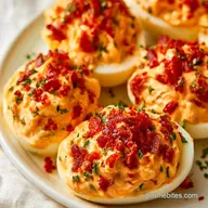 Cheesy Deviled Eggs with Sharp Cheddar