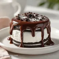 Ice Cream Sandwich Cake with Fudge