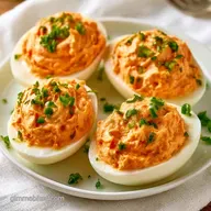 Spicy Deviled Eggs with Sriracha