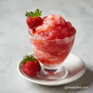 Slushy Drink with a Blender and Strawberry: Velvety Icy Treat