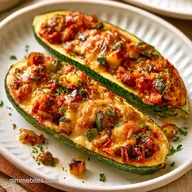 Veggie Stuffed Zucchini Boats: Savory Dinner