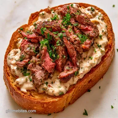 Boursin Cheese Crostini with Sirloin Recipe Card