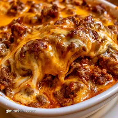 Cheeseburger Dip for 20 Servings Recipe Card