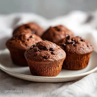 chocolate veggie muffins Recipe Card