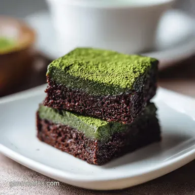Fudgy Matcha Brownie Recipe with Cocoa Powder