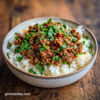 Beef Skillet with Rice Recipe Card