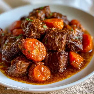 Crock Pot Beef Casserole for 6 Servings Recipe Card