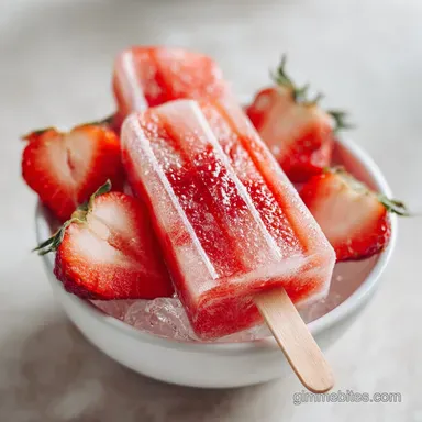 Strawberry Popsicle Recipe: 6 Servings of Velvety Fruit Treats Recipe Card