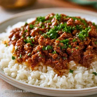 Korean Beef Rice Bowl for 4 Servings Recipe Card