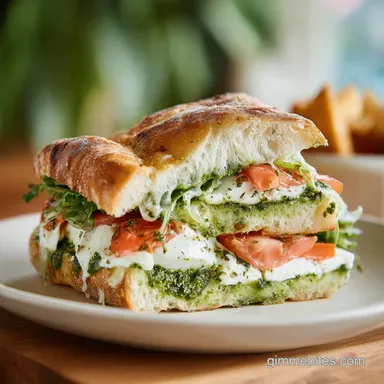 Focaccia Sandwich Idea with Pesto: Crispy Italian Lunch in 15 Minutes