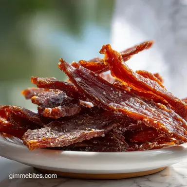 Turkey Jerky Recipe: Oven-Only Tender Chewy Snack Recipe Card