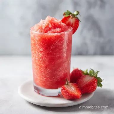 Strawberry Slushy Drink with a Blender in 5 Minutes Recipe Card