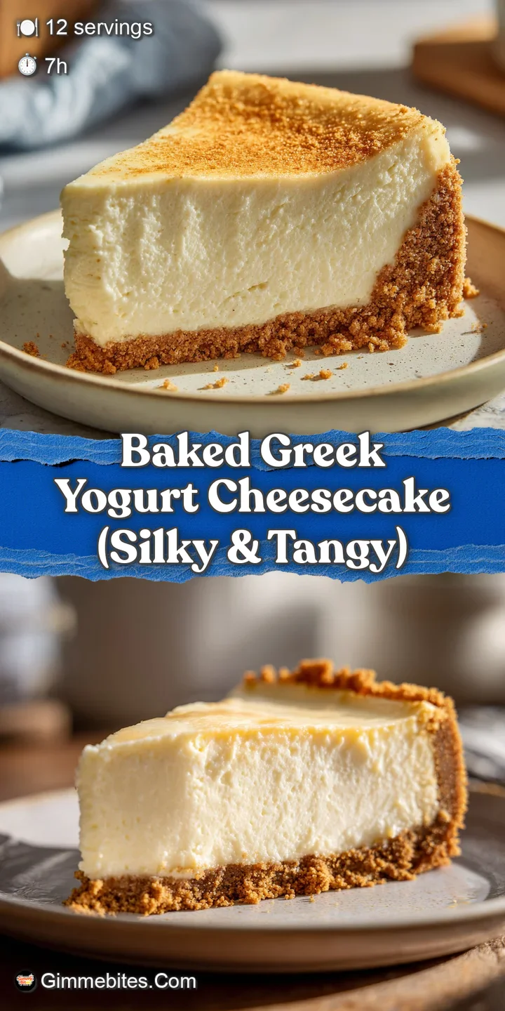 Close-up of a velvety smooth white cheesecake surface with a thick, buttery honey-brown graham cracker crust edge.