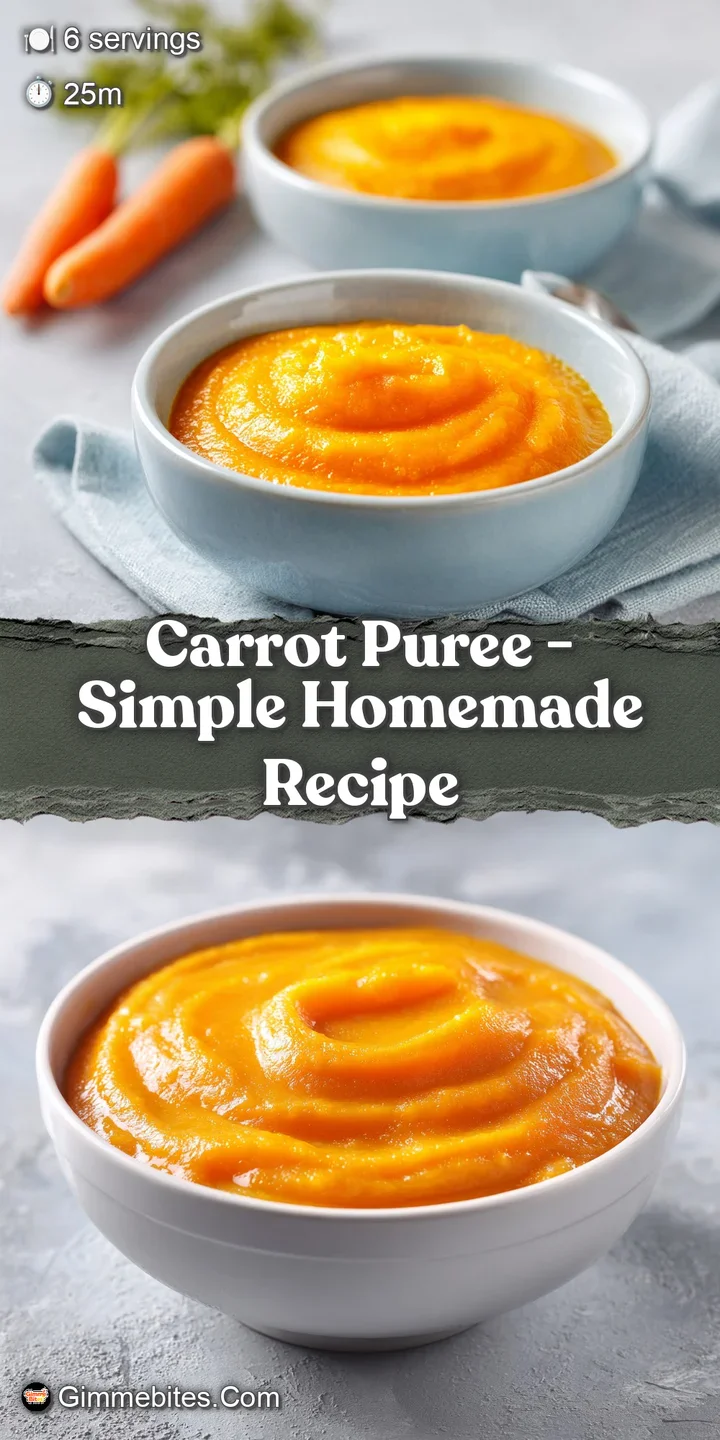 Close-up of silken, bright orange carrot puree, showing its smooth, almost liquid texture.