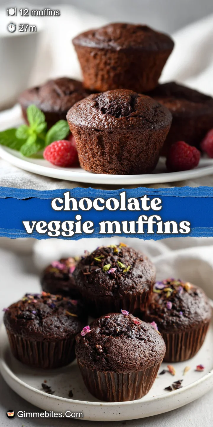 chocolate veggie muffins - appetizing dish ready to serve