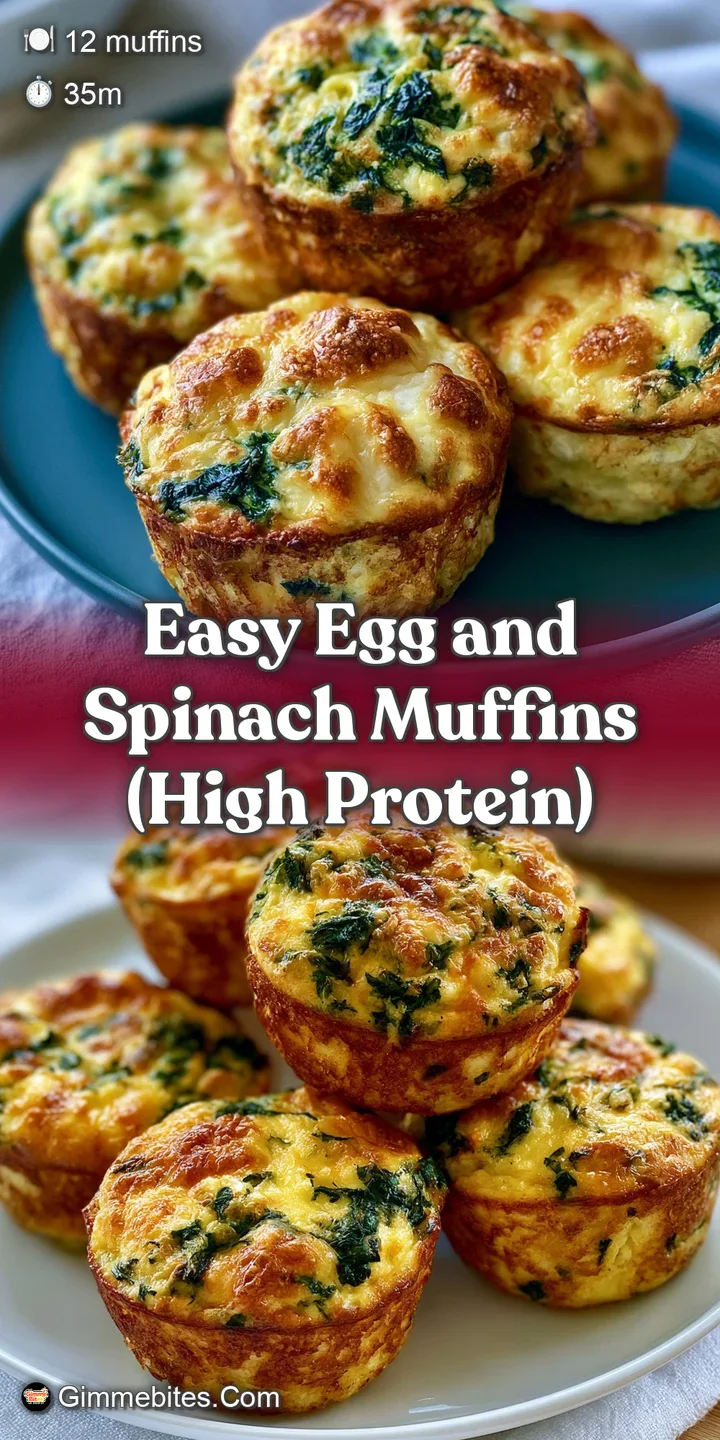 Macro shot of a fluffy egg muffin showing creamy cottage cheese pockets and wilted spinach in a golden crust.