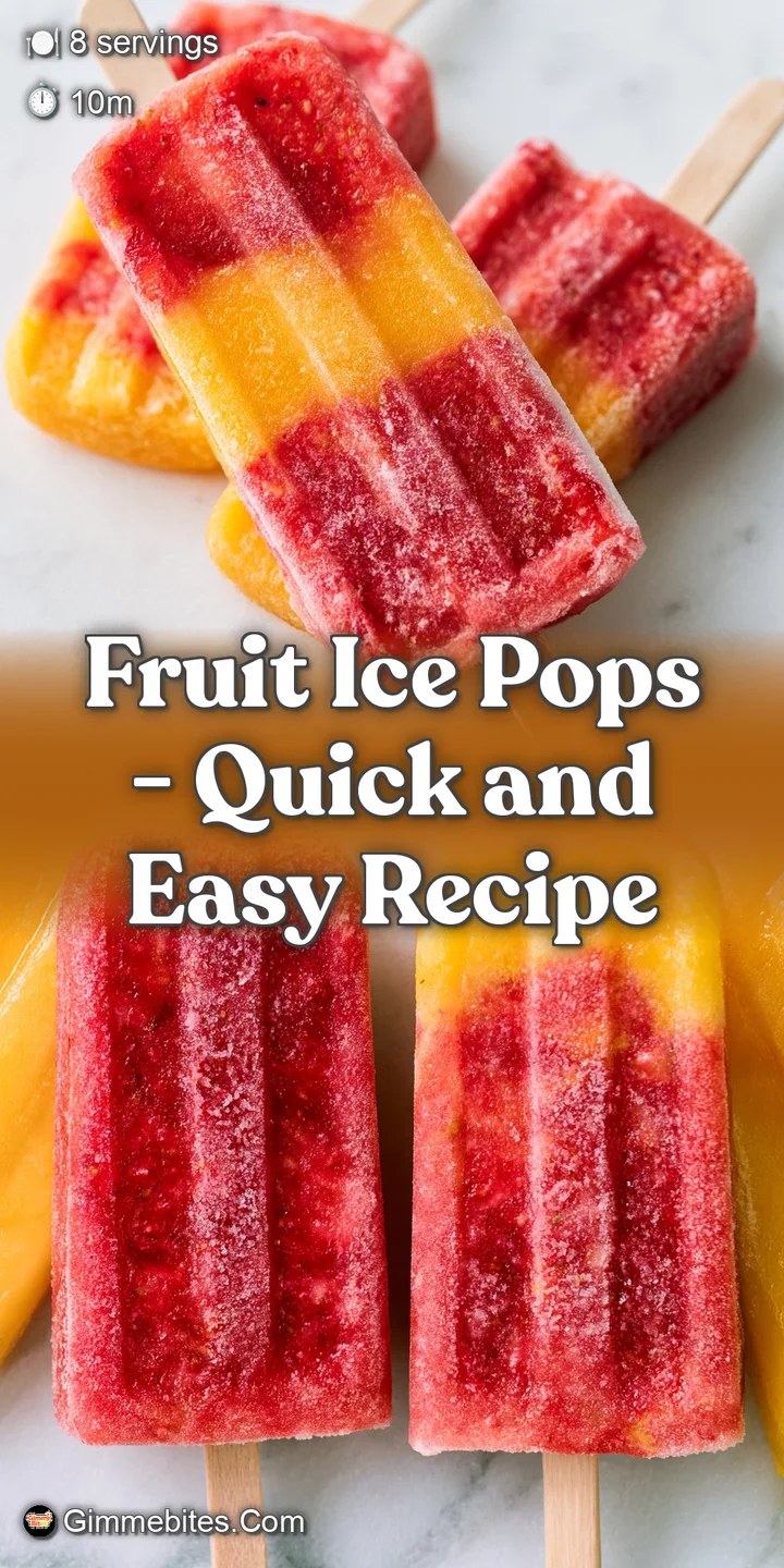 Close-up of a frosted frozen pop showing vivid red raspberries and yellow mango suspended in clear, icy coconut water.