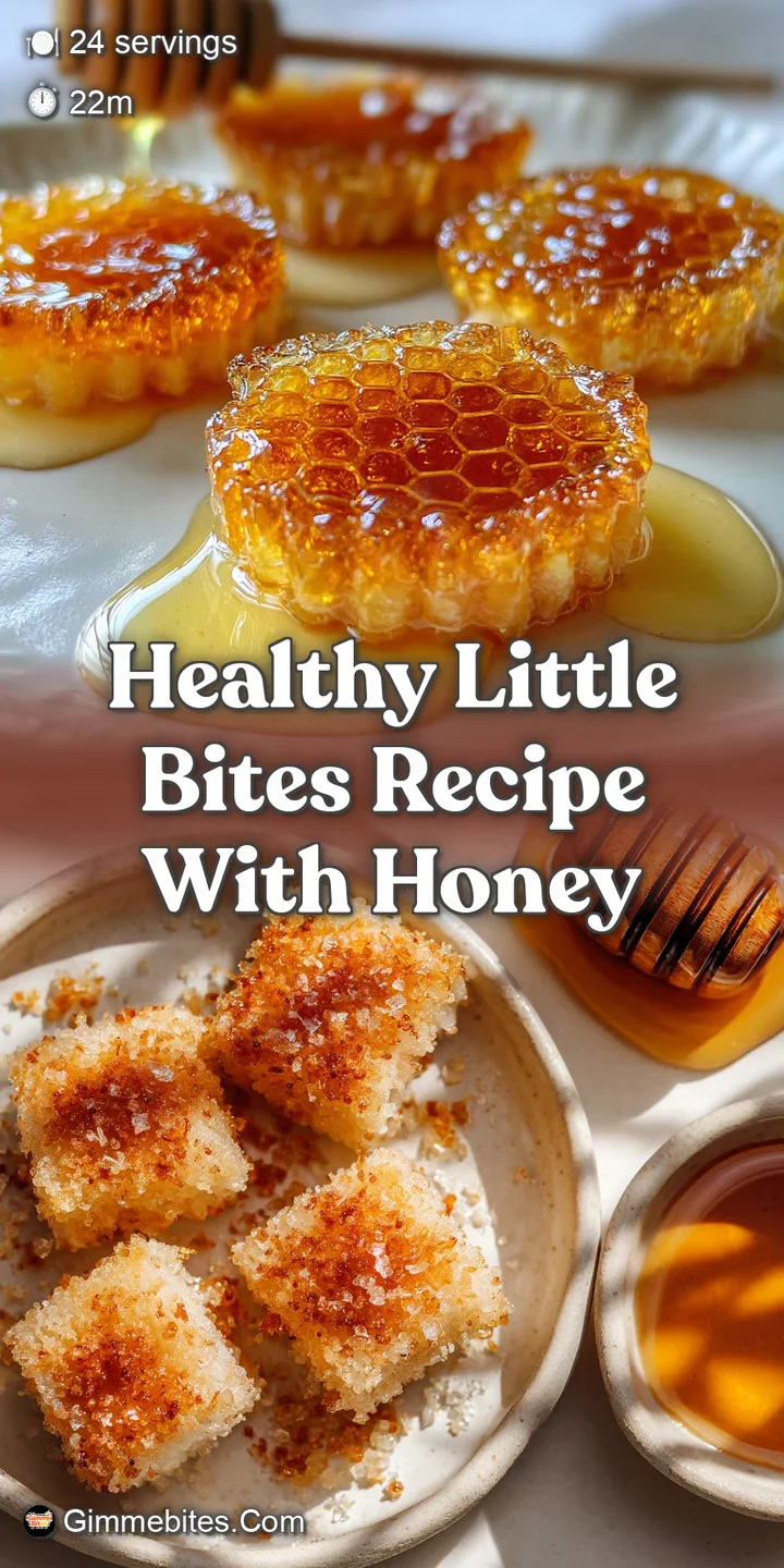 Close-up captures the detail of a single honey oat bite: visible oats, soft edges, and glistening honey, tempting & flavor...