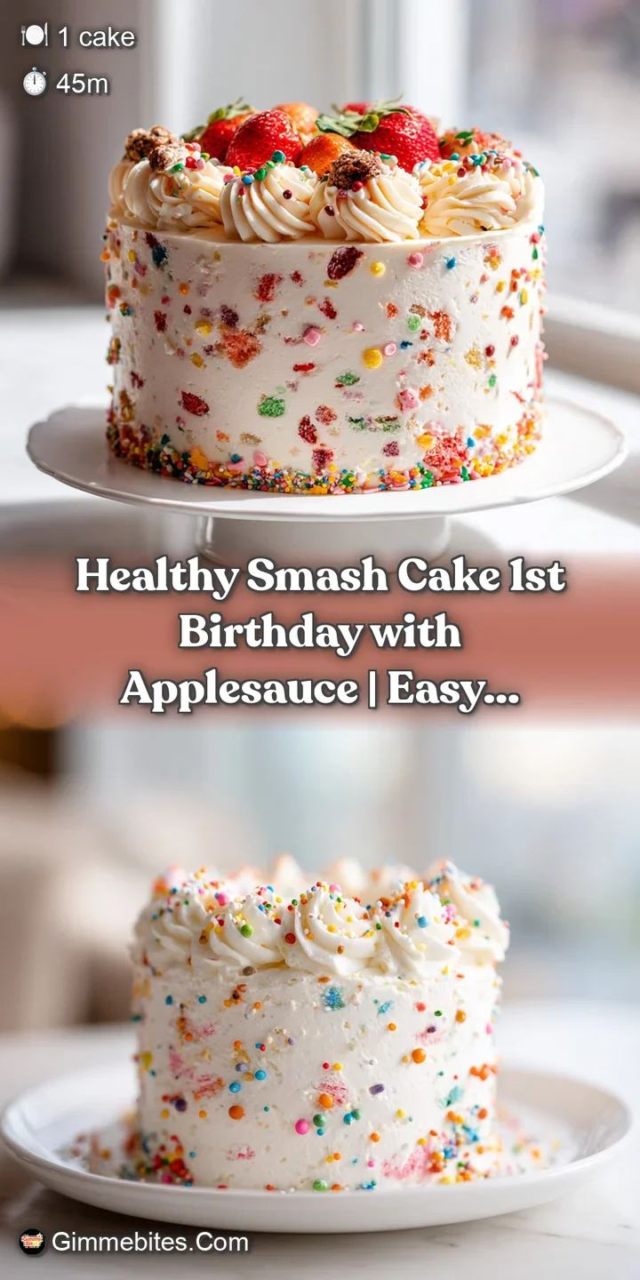 Close-up of pale yellow frosted smash cake, highlighting the soft texture and colorful sprinkles. The sweet treat looks fr...