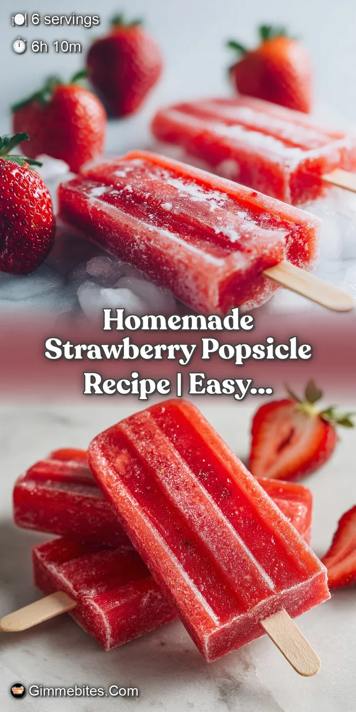 Close-up of a ruby-red strawberry popsicle, showing its smooth, icy texture and a hint of frozen fruit pieces.