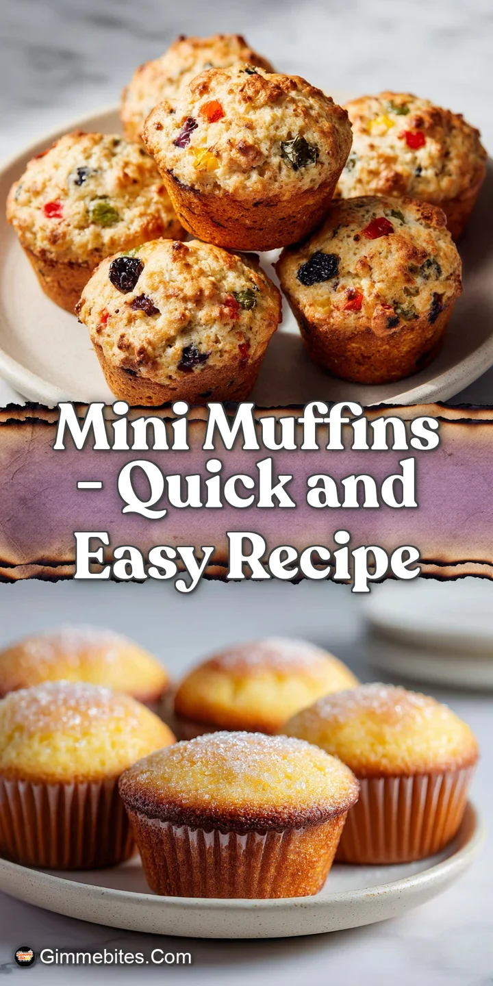 Close-up of a tender, golden-baked mini muffin with a moist, crumbly interior visible.