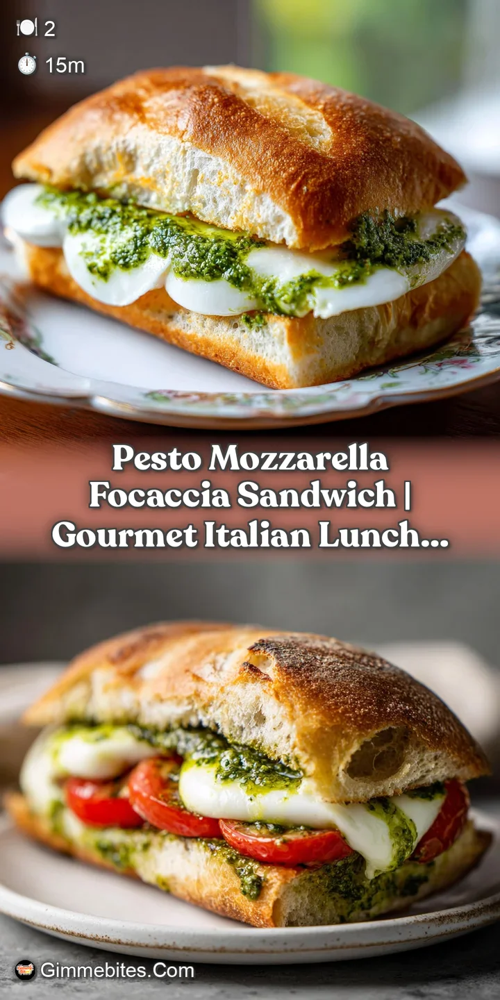 Crispy, golden-brown focaccia bread oozing with fresh pesto and melted white mozzarella cheese.