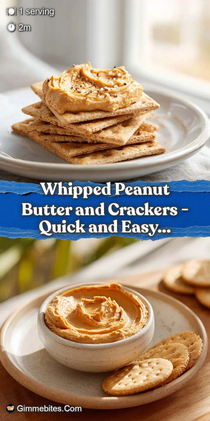 Close-up of luscious, whipped peanut butter with a velvety texture, balanced on crunchy, toasted crackers.