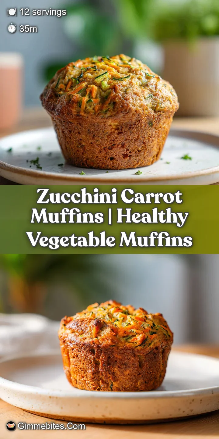 Close-up of a rustic zucchini carrot muffin, its cracked top revealing a soft, slightly moist interior. Hints of shredded ...