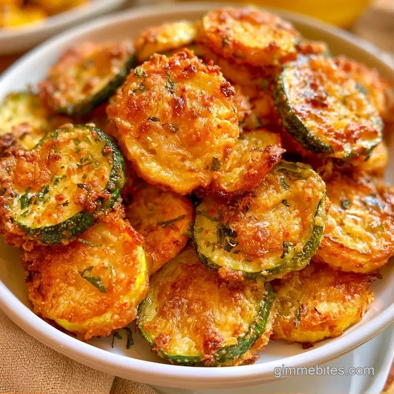 Neatly stacked roasted zucchini rounds with golden edges, accented by a sprig of mint on a matte black ceramic platter.