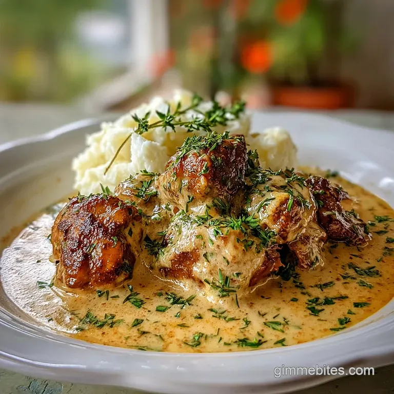 Elegant plate of Cajun cream sauce. Tender chicken glistens amidst vibrant bell peppers, dusted with fresh herbs for color.