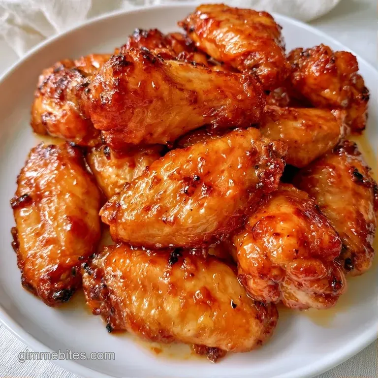 Glossy glazed chicken wings arranged on a slate board with sliced celery and carrots for a colorful contrast.