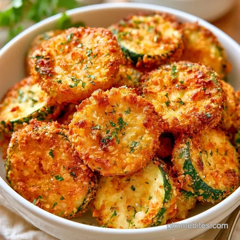 Crispy golden vegetable medallions served with a creamy garlic dip in a small bowl on a textured dark slate board.