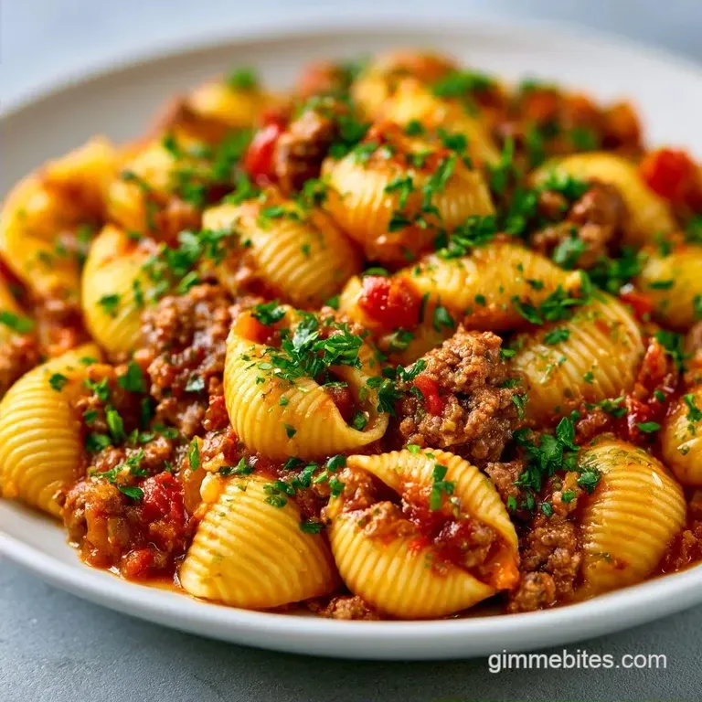 One-Pan Ground Beef & Shells: Hearty and Velvety