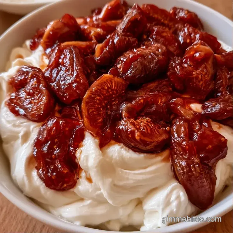 A white ceramic platter featuring rounds of soft white cheese topped with dark berry jam and toasted walnuts.