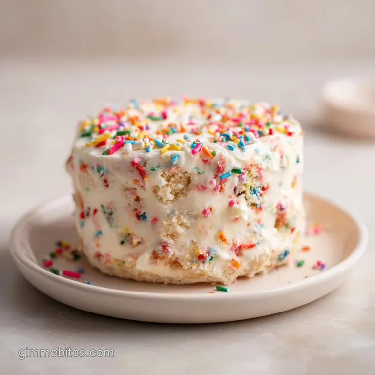 A single slice of moist banana cake sits on a white plate, adorned with a scattering of fresh blueberries.