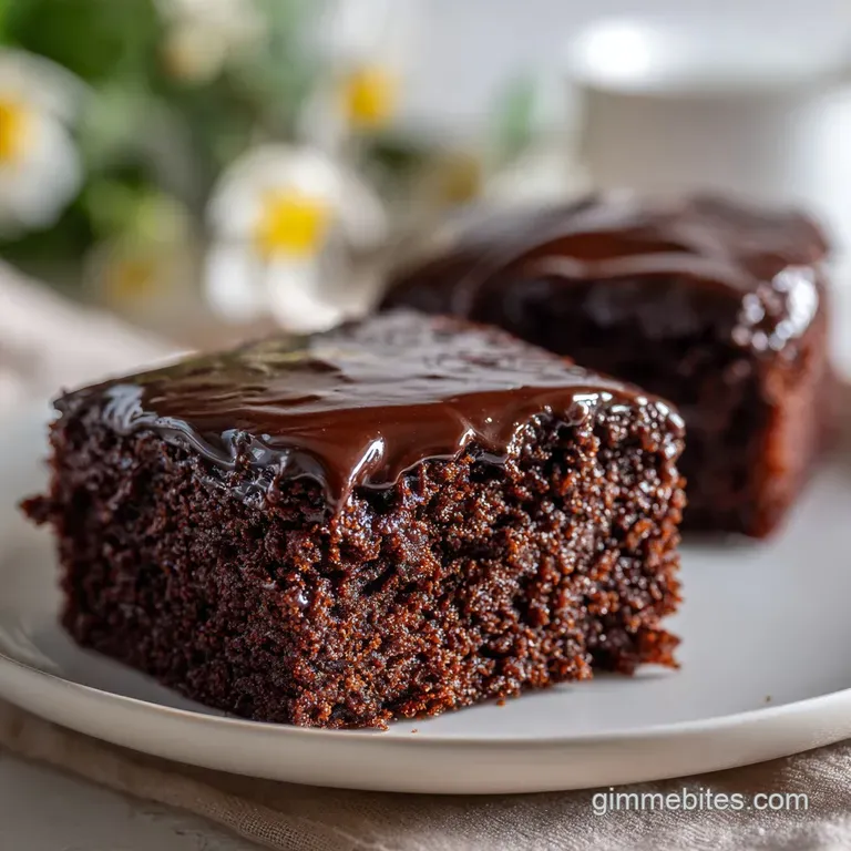 A single chocolate snack cake, artfully drizzled with melted chocolate and a swirl of cream.