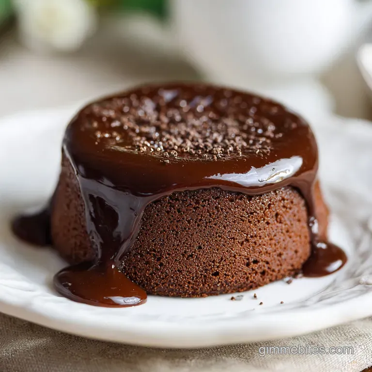 A single decadent chocolate square topped with flaky sea salt on a plate, its fudgy texture gleaming under soft lighting.