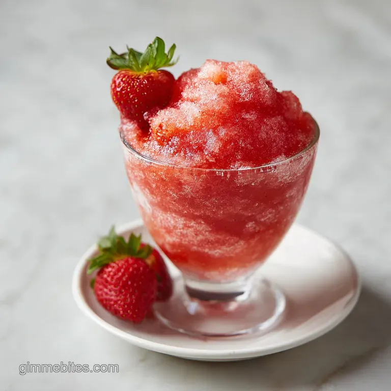 Slushy Drink with a Blender and Strawberry: Velvety Icy Treat
