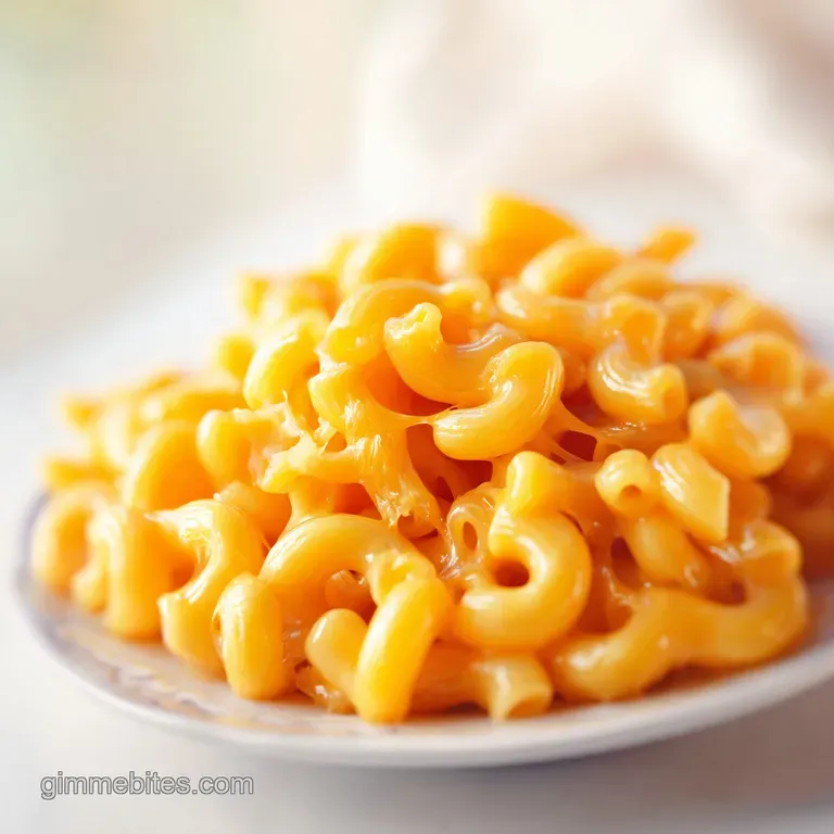 A ceramic bowl of cheesy pasta with colorful vegetables, topped with fresh parsley and a dusting of paprika.